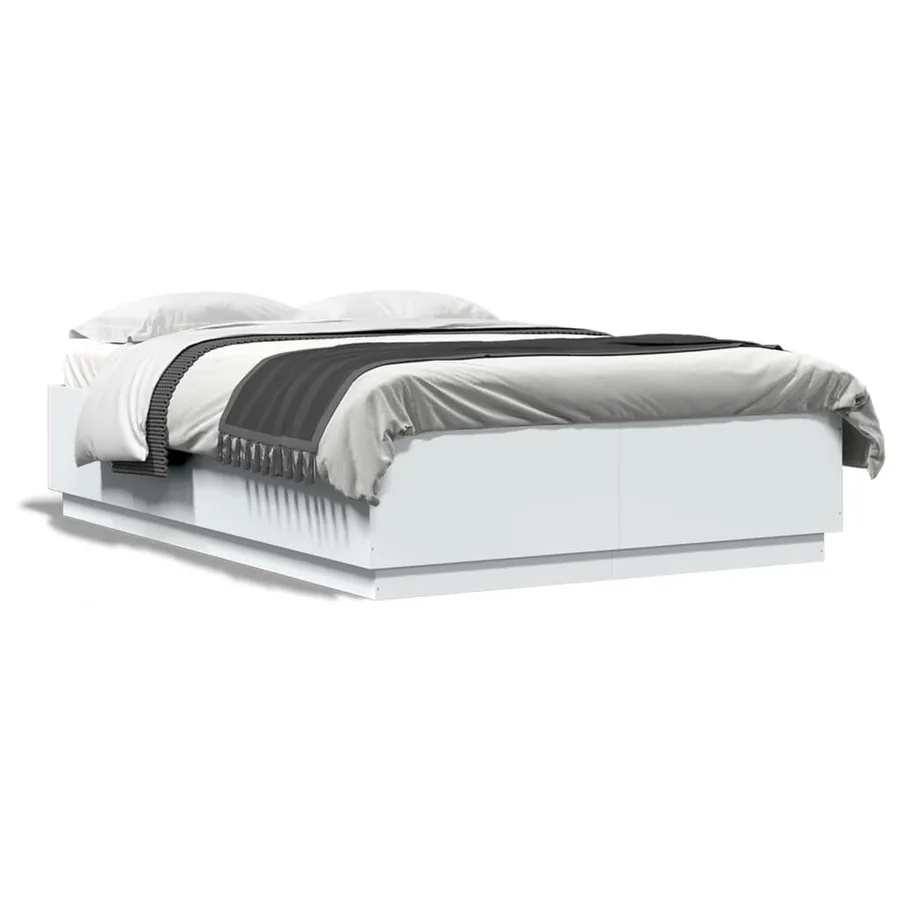 Cadre de lit sans matelas blanc 150x200 cm - 2