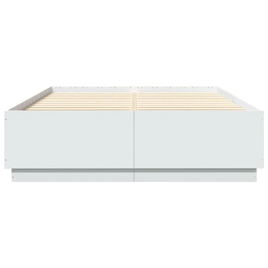 Cadre de lit sans matelas blanc 150x200 cm - 4