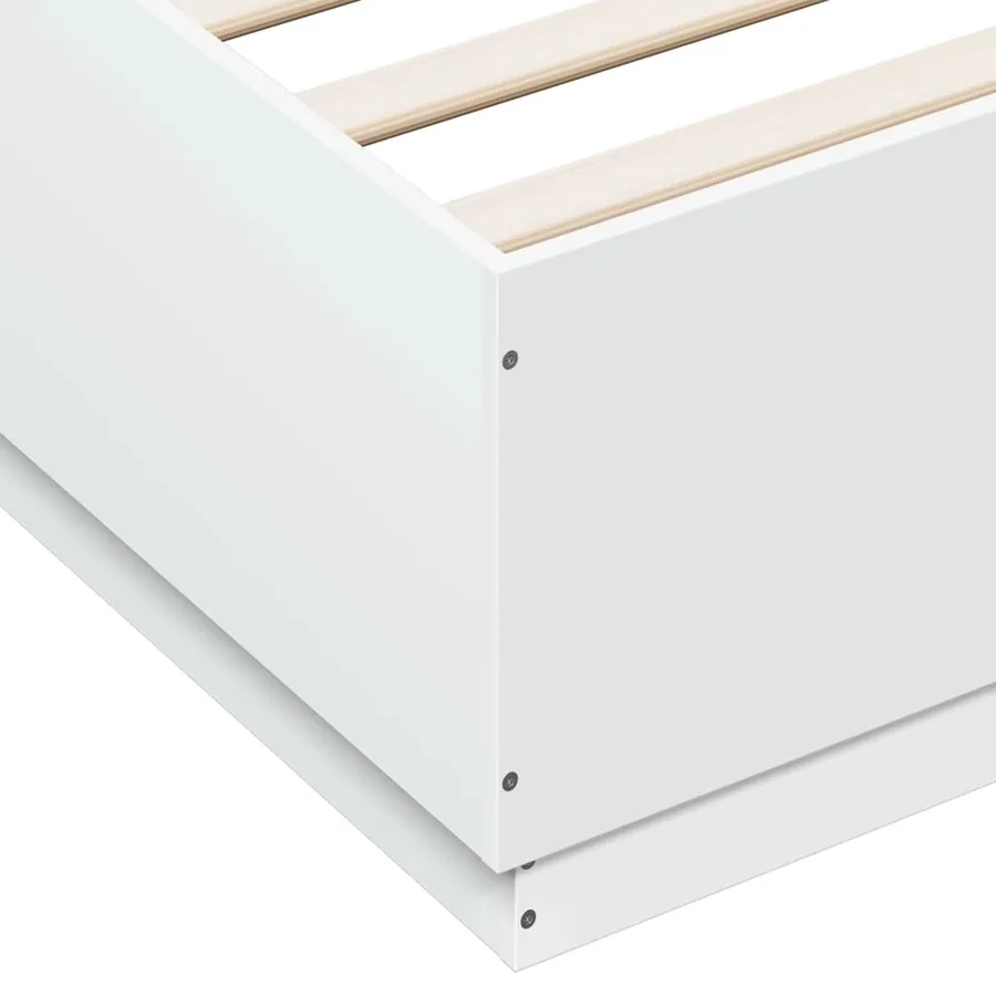 Cadre de lit sans matelas blanc 150x200 cm - 7