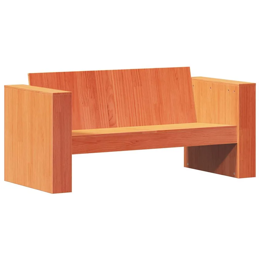 Salon de jardin 2 pcs cire marron bois de pin massif - 5