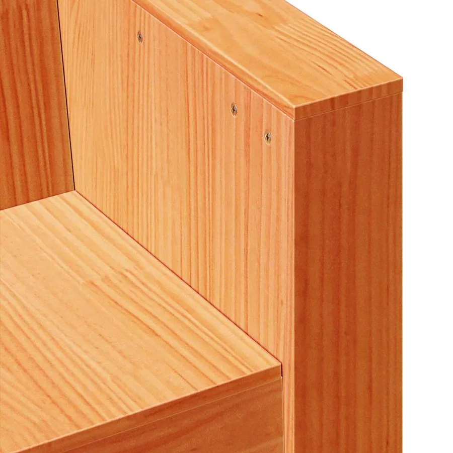 Salon de jardin 2 pcs cire marron bois de pin massif - 8