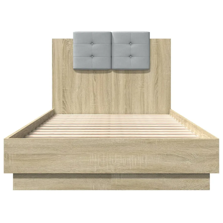 Cadre de lit sans matelas chêne sonoma 90x190 cm - 4
