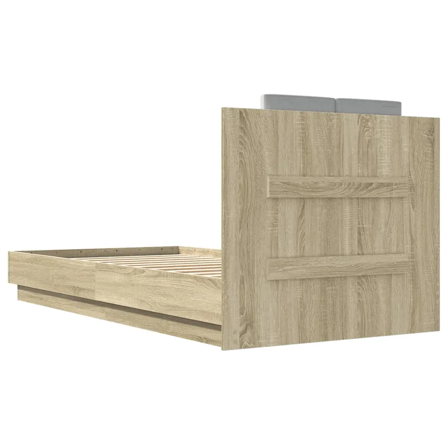 Cadre de lit sans matelas chêne sonoma 90x190 cm - 6
