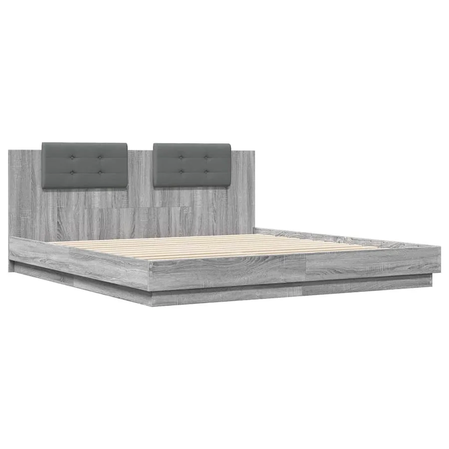 Cadre de lit avec LED sans matelas sonoma gris 160x200 cm - 3