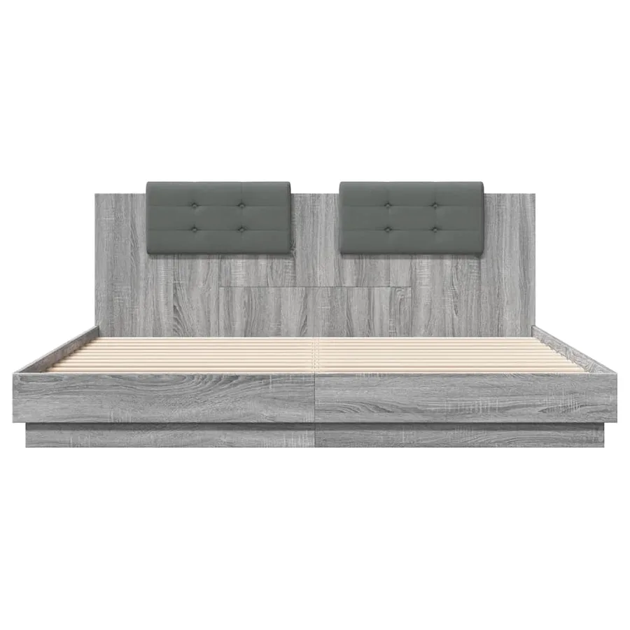 Cadre de lit avec LED sans matelas sonoma gris 160x200 cm - 6