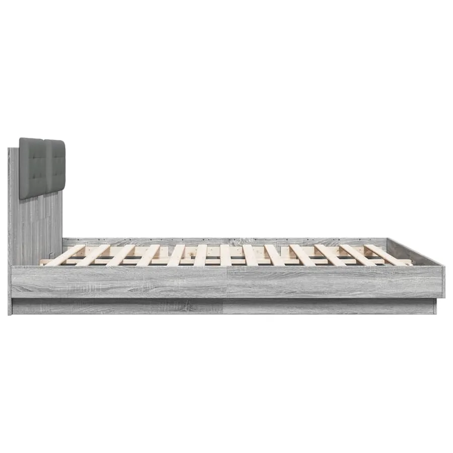 Cadre de lit avec LED sans matelas sonoma gris 160x200 cm - 7
