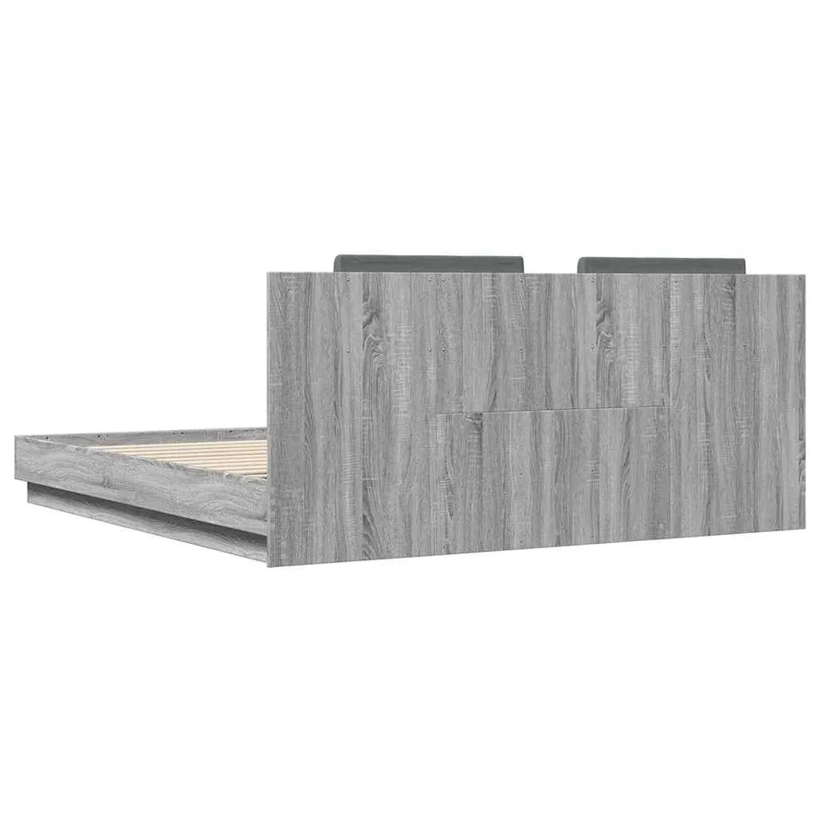 Cadre de lit avec LED sans matelas sonoma gris 160x200 cm - 8
