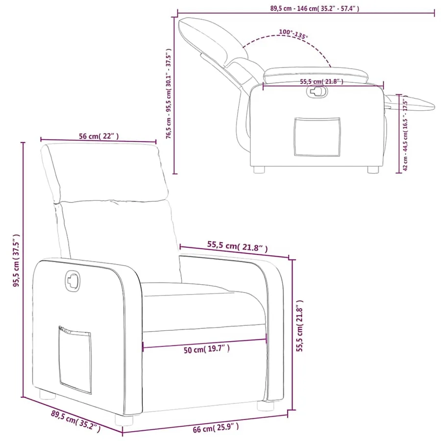 Fauteuil inclinable Gris clair Tissu - 11
