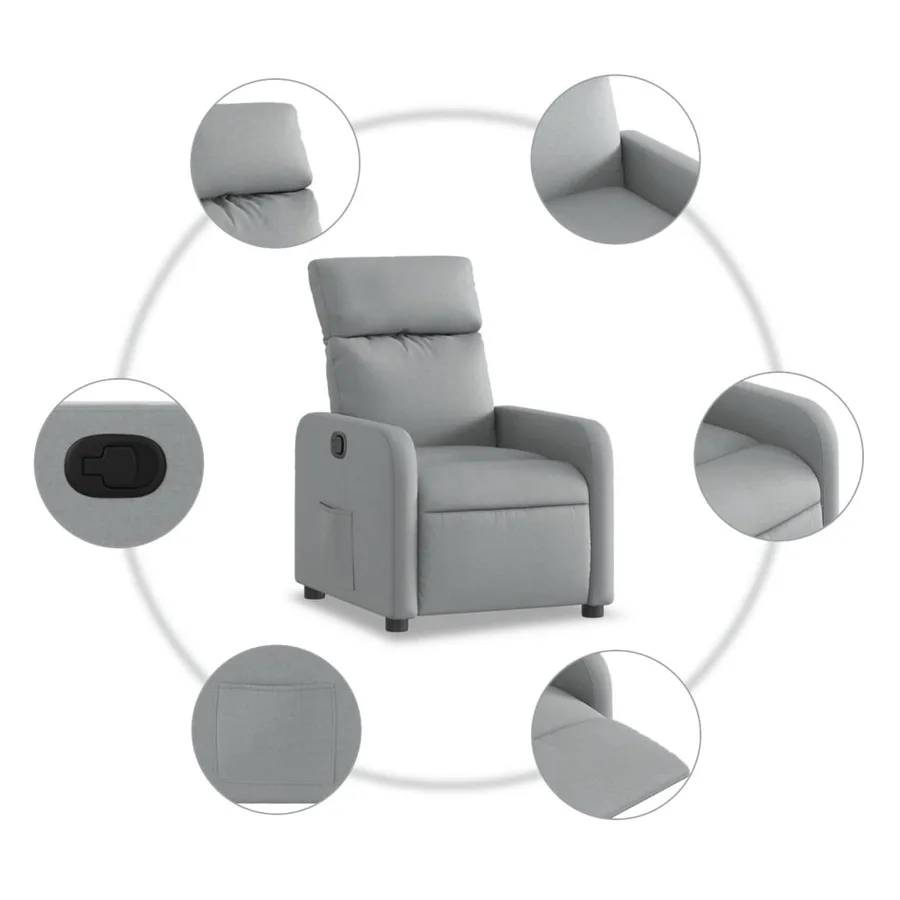 Fauteuil inclinable Gris clair Tissu - 5