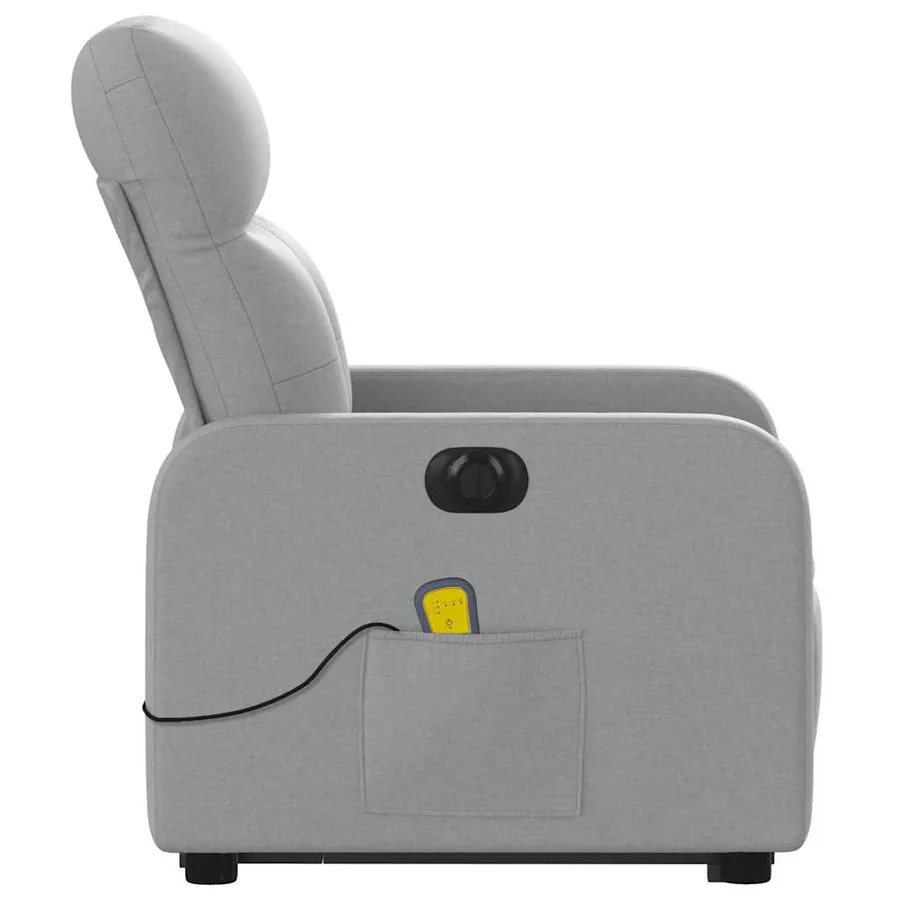Fauteuil inclinable de massage électrique Gris clair Tissu - 10