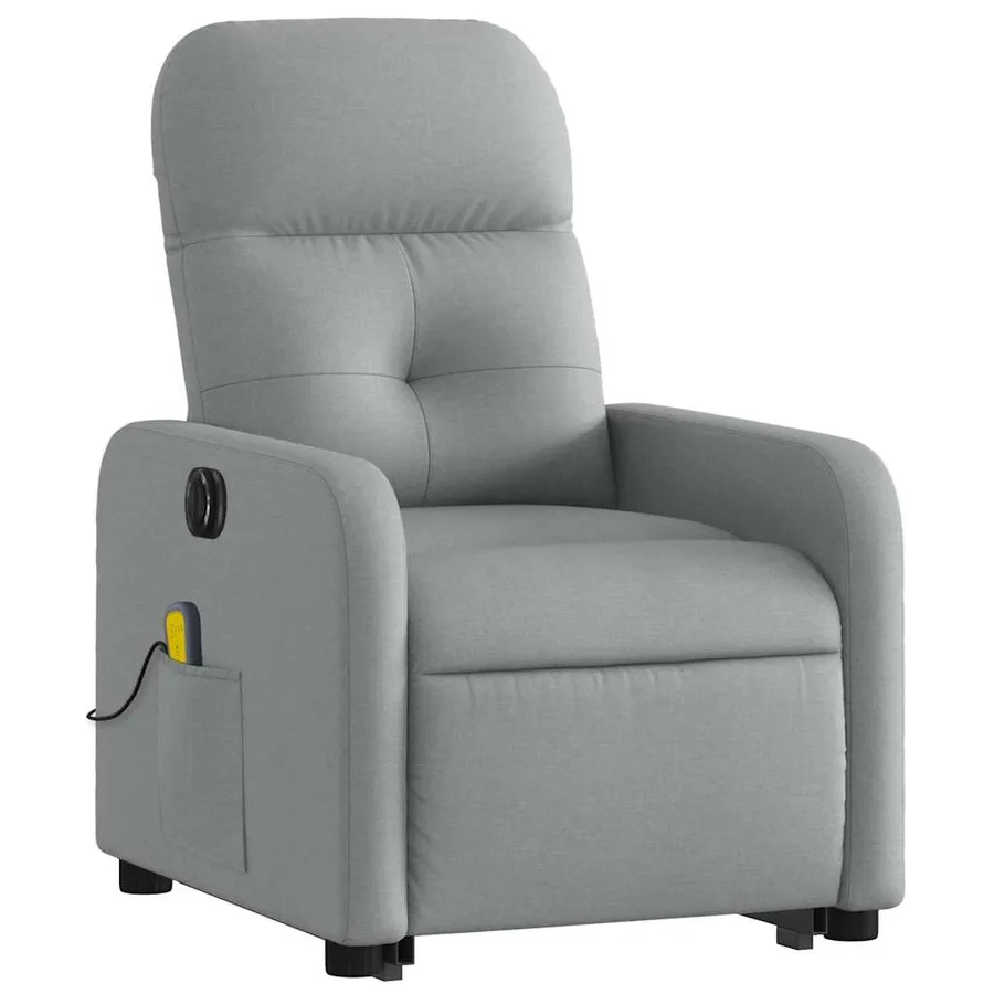 Fauteuil inclinable de massage électrique Gris clair Tissu - 4