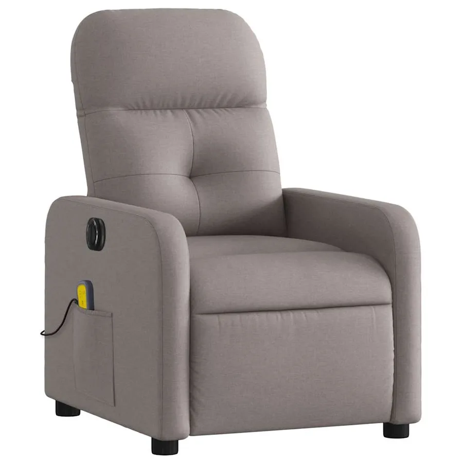 Fauteuil de massage inclinable électrique Taupe Tissu - 4