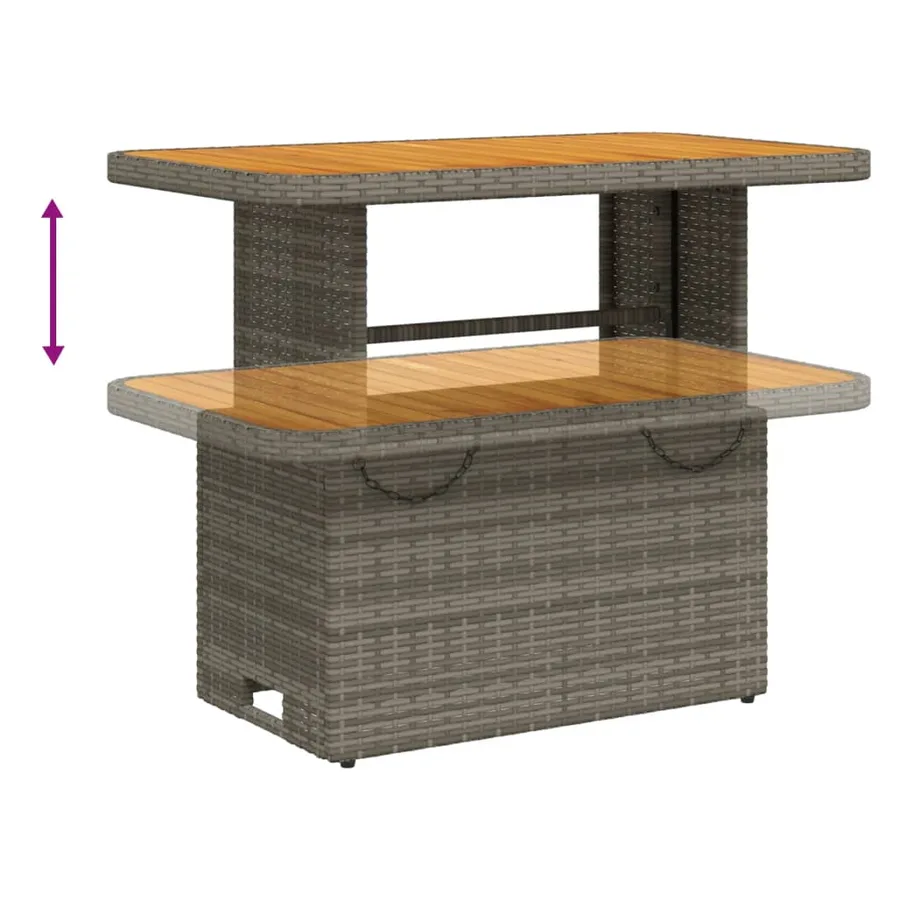 Ensemble à manger de jardin et coussins 2 pcs gris rotin - 5