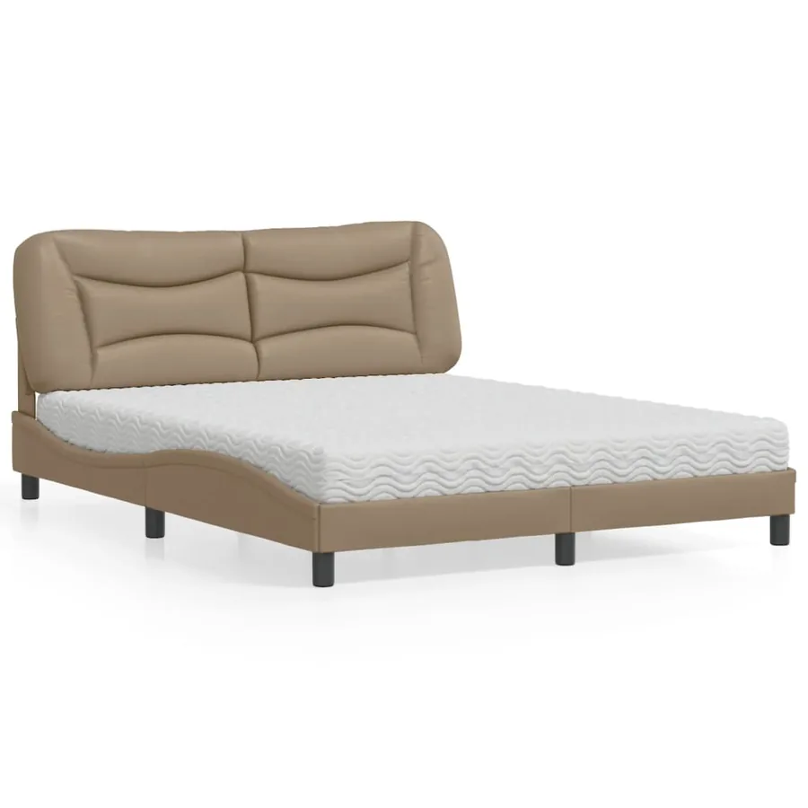 Lit avec matelas Hvar cappuccino 160x200 cm similicuir