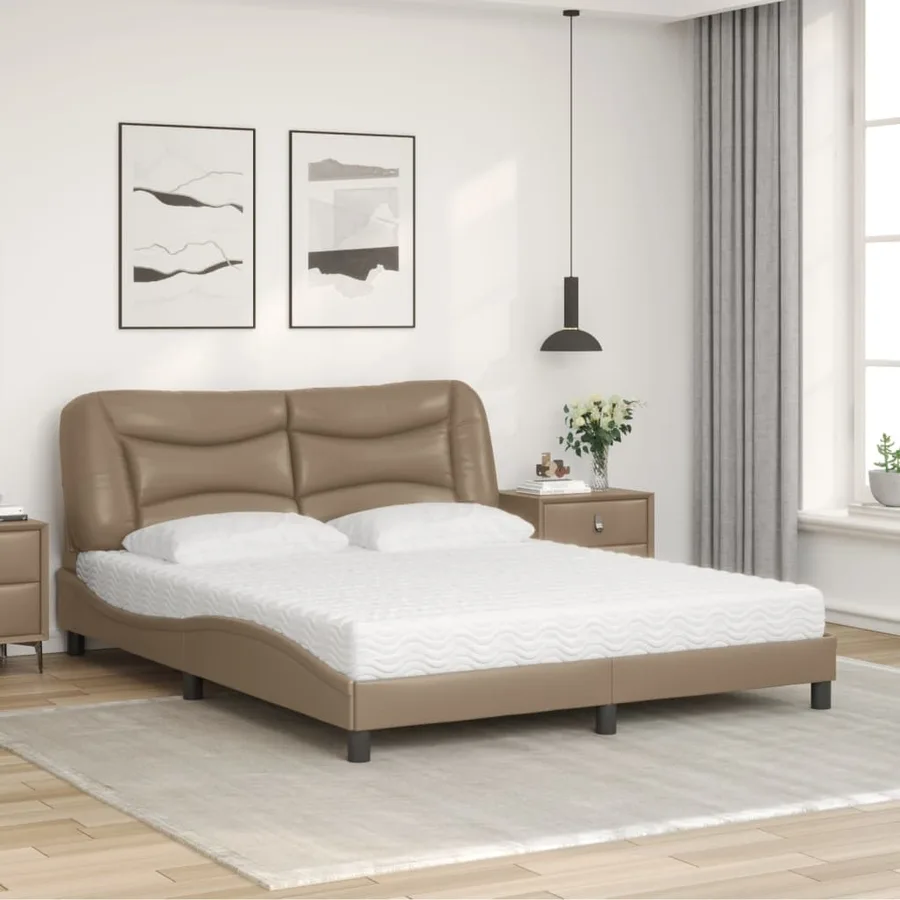 Lit avec matelas Hvar cappuccino 160x200 cm similicuir - 3