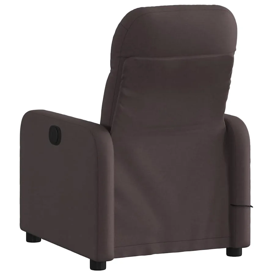 Fauteuil de massage inclinable électrique Marron foncé Tissu - 5