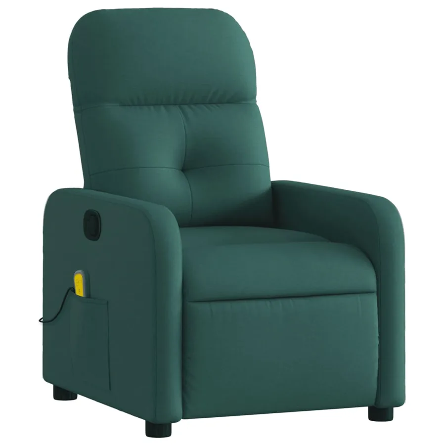 Fauteuil inclinable de massage vert foncé tissu - 3