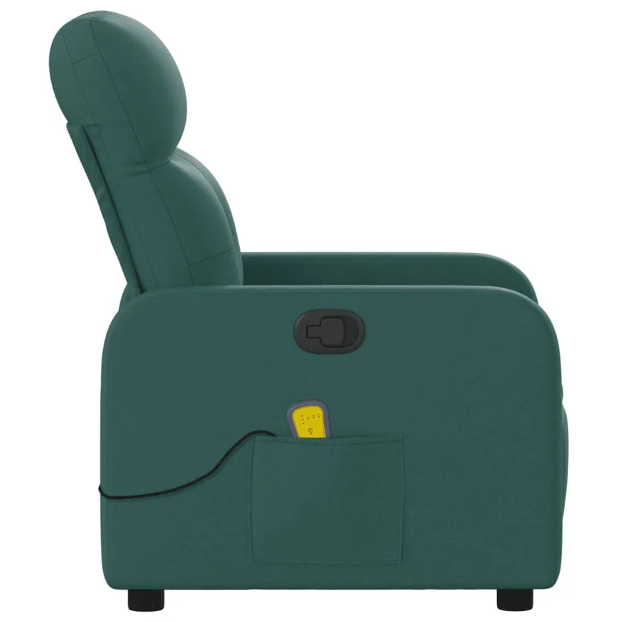 Fauteuil inclinable de massage vert foncé tissu - 8
