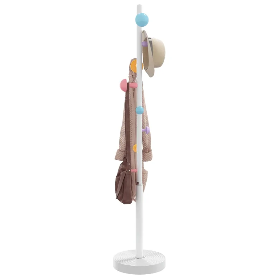 Porte-manteau blanc 172 cm fer enduit de poudre