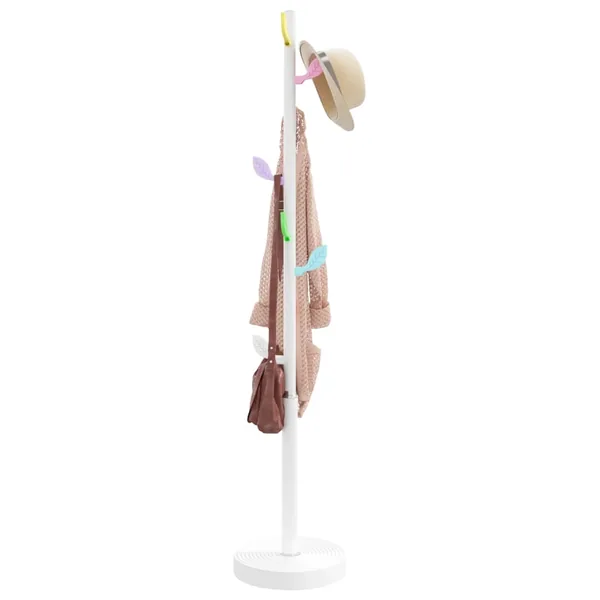 Porte-manteau blanc 172 cm fer enduit de poudre