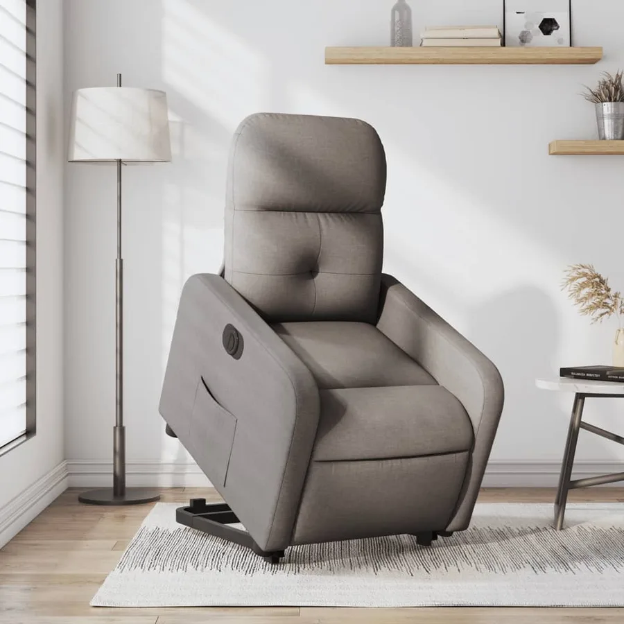 Fauteuil inclinable électrique taupe tissu - 15
