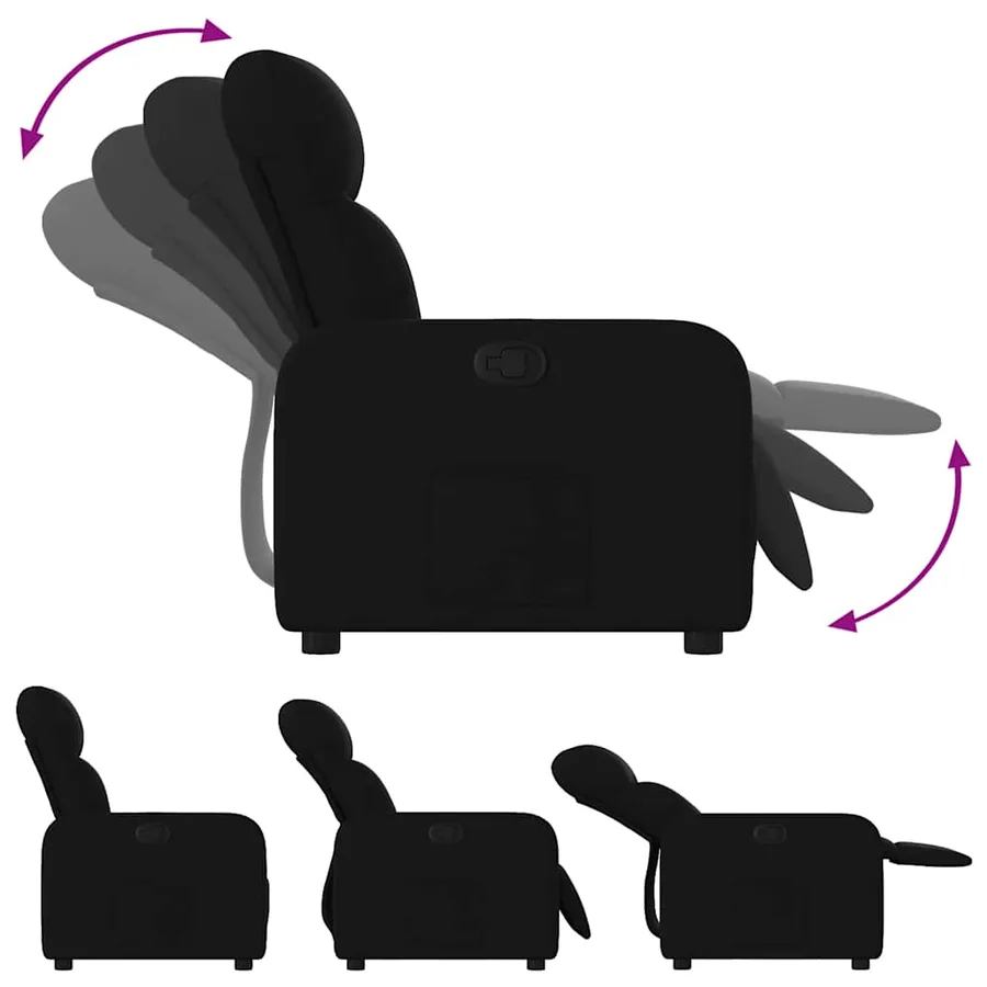 Fauteuil inclinable Noir Tissu - 4
