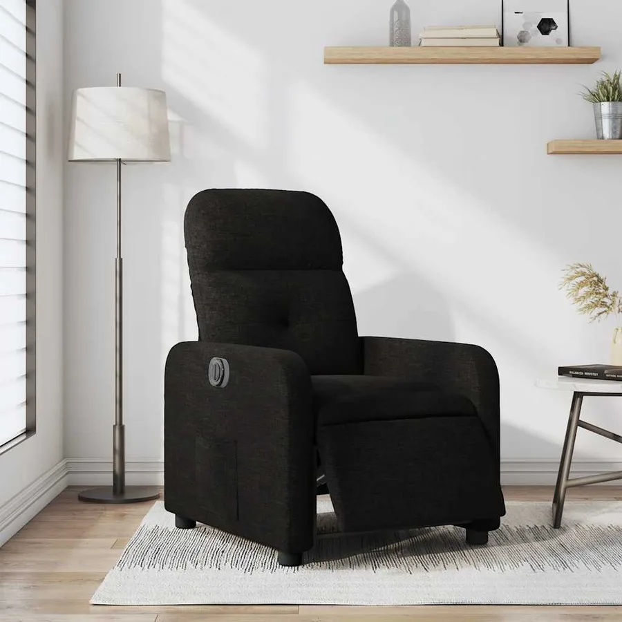 Fauteuil inclinable électrique Noir Tissu - 16
