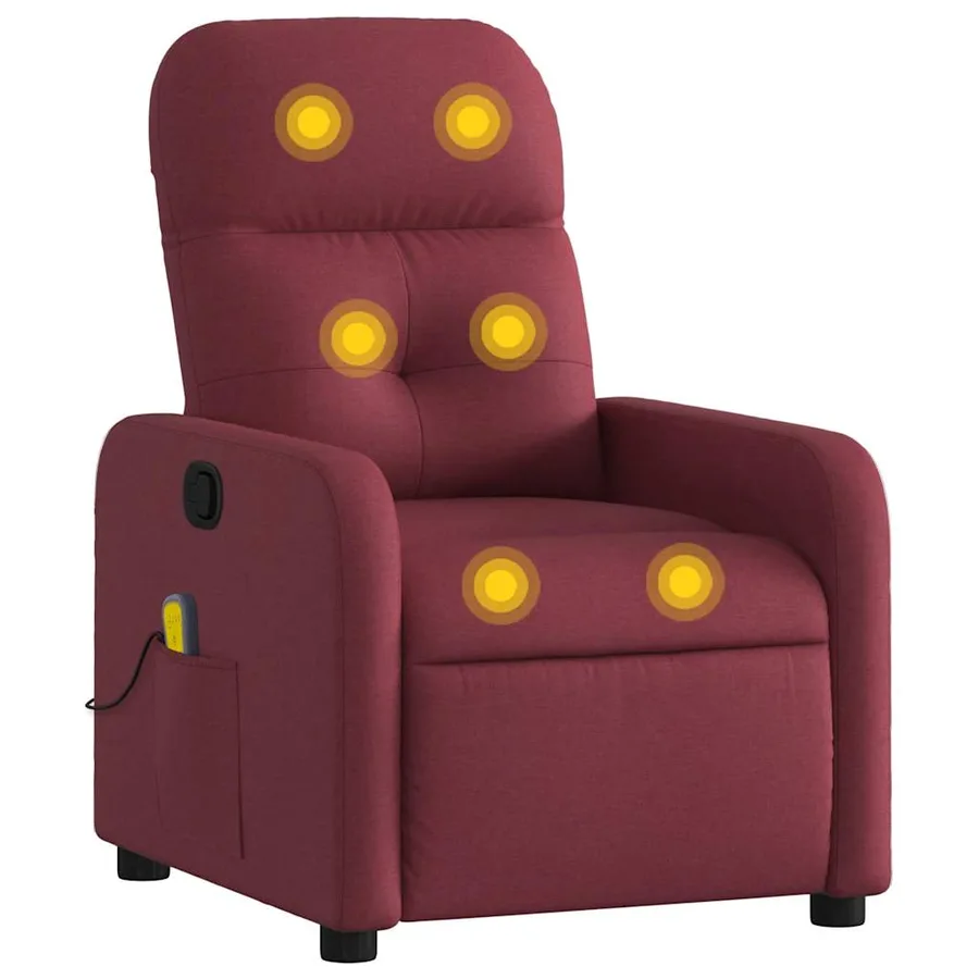 Fauteuil de massage inclinable Rouge bordeaux Tissu - 2