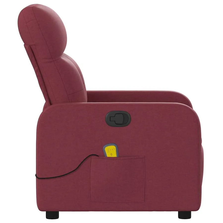 Fauteuil de massage inclinable Rouge bordeaux Tissu - 8