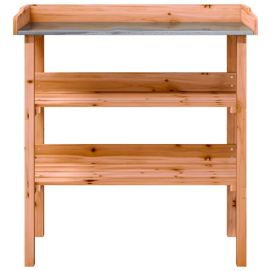 Table à plantes avec étagères marron 78x38x82,5cm bois de sapin - 4