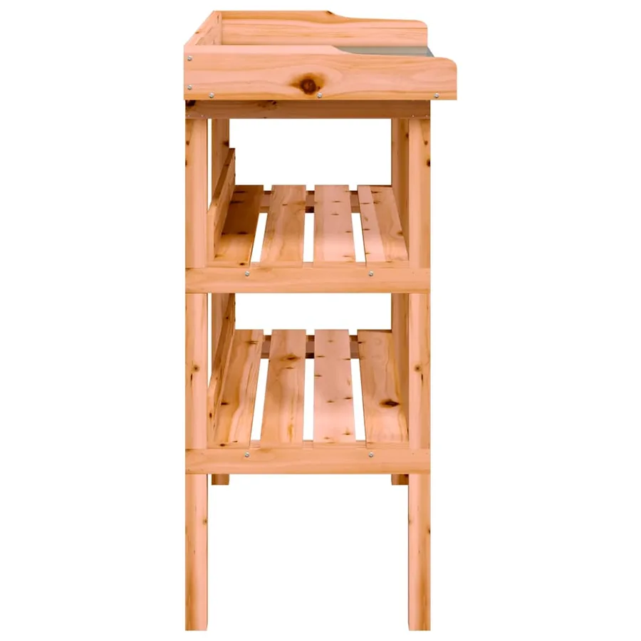 Table à plantes avec étagères marron 78x38x82,5cm bois de sapin - 5
