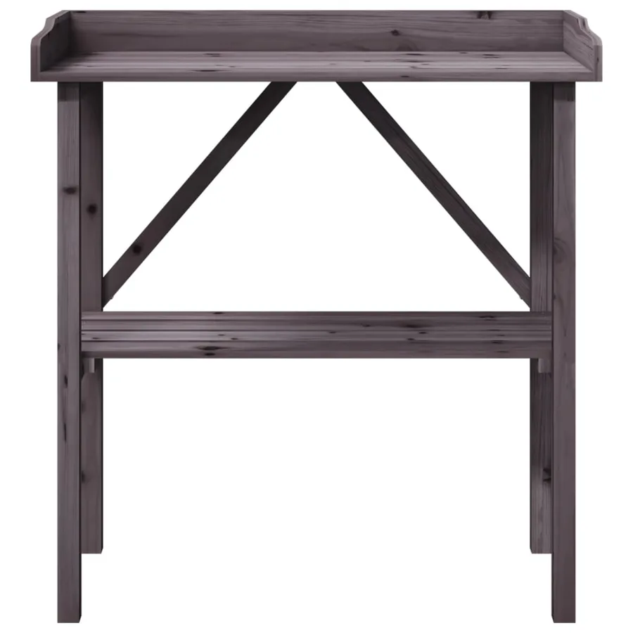 Table à plantes avec étagère gris 78x38x82,5 cm bois de sapin - 4