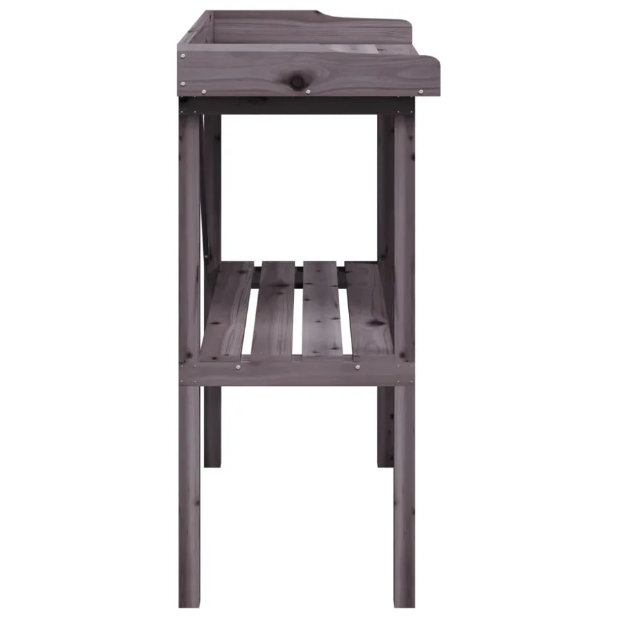 Table à plantes avec étagère gris 78x38x82,5 cm bois de sapin - 5