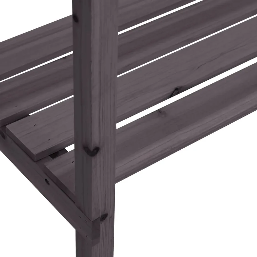 Table à plantes avec étagère gris 78x38x82,5 cm bois de sapin - 8