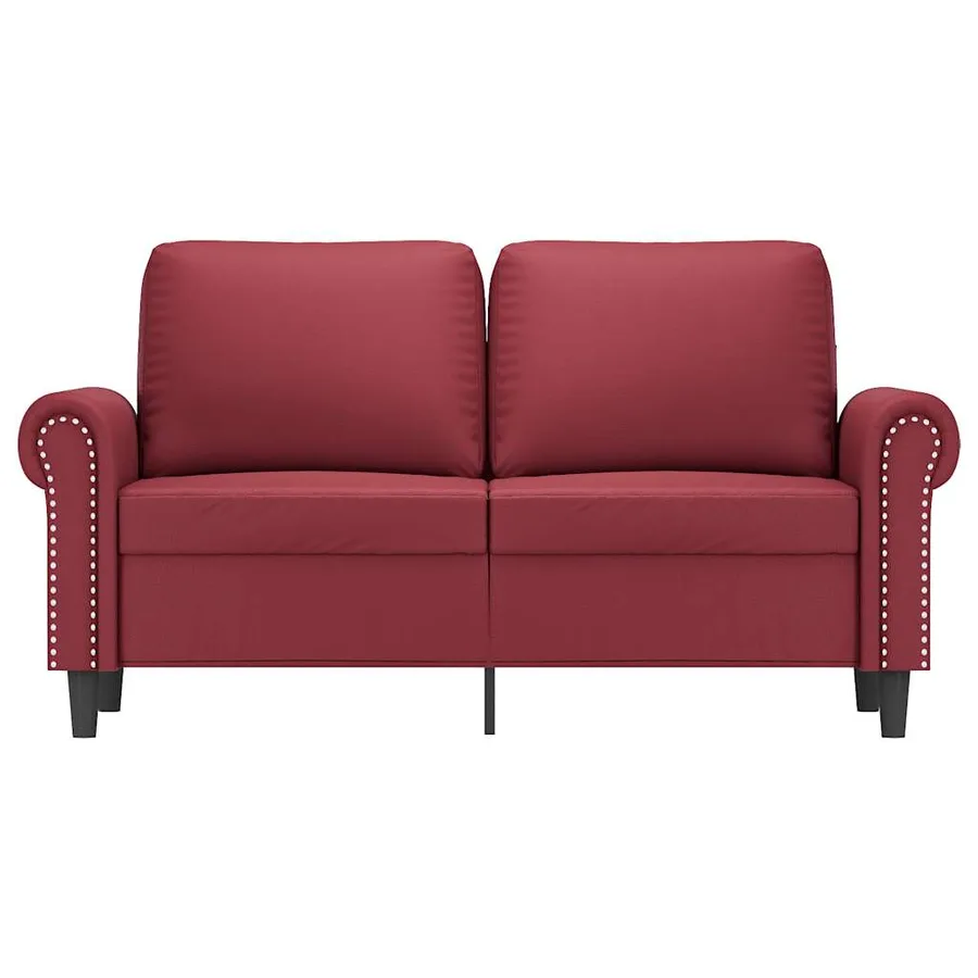Canapé à 2 places Rouge bordeaux 120 cm Similicuir - 4