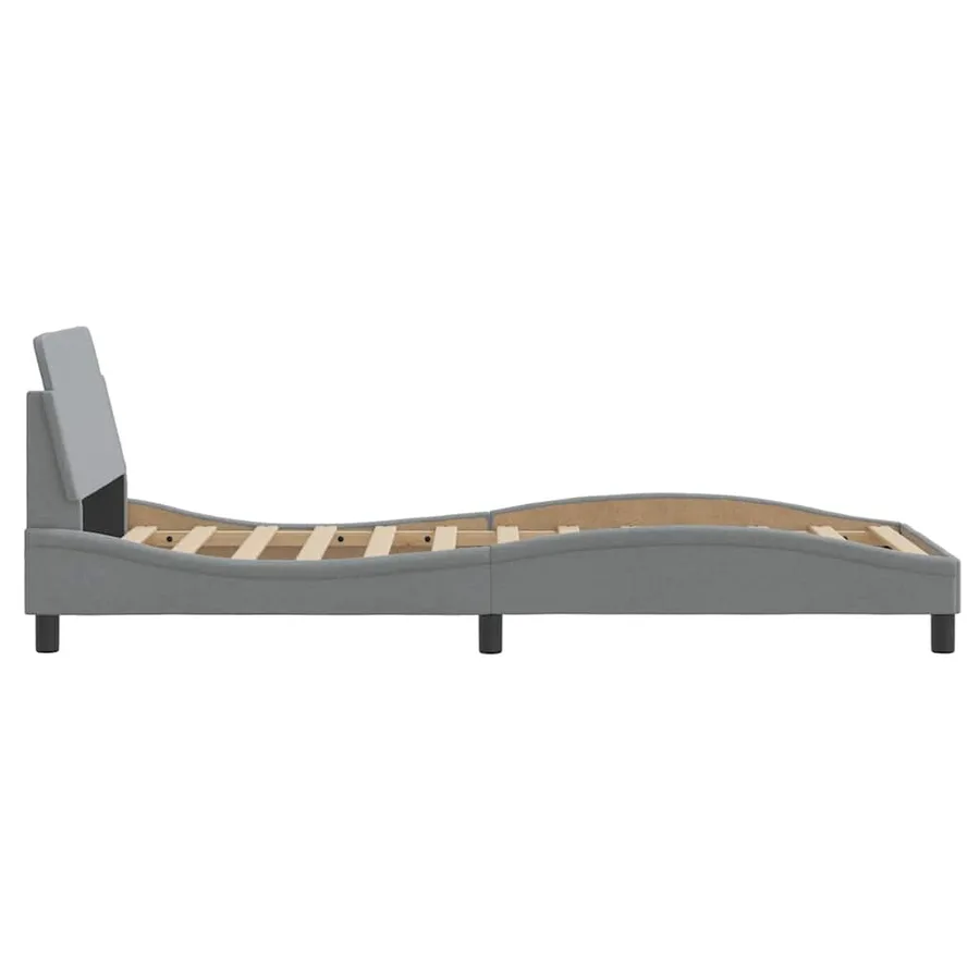 Cadre de lit Dover gris clair 90x190 cm tissu - 5