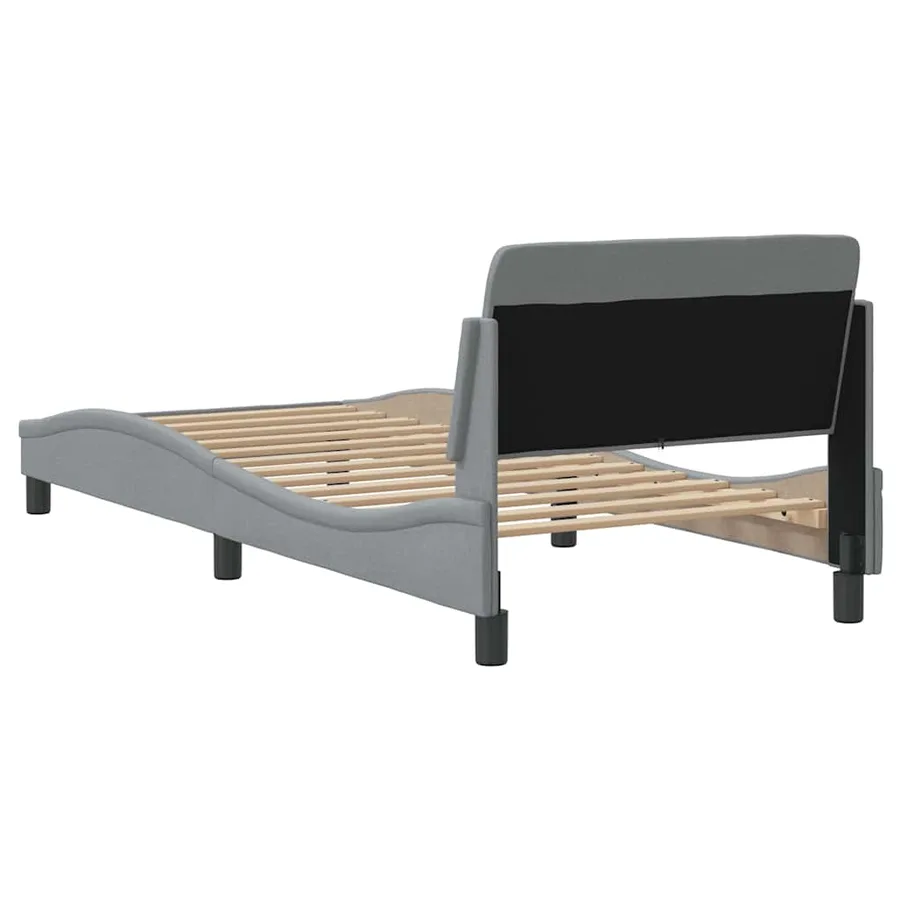 Cadre de lit Dover gris clair 90x190 cm tissu - 6