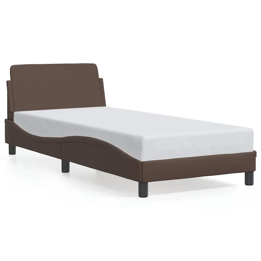 Cadre de lit Dover marron 90x190 cm similicuir