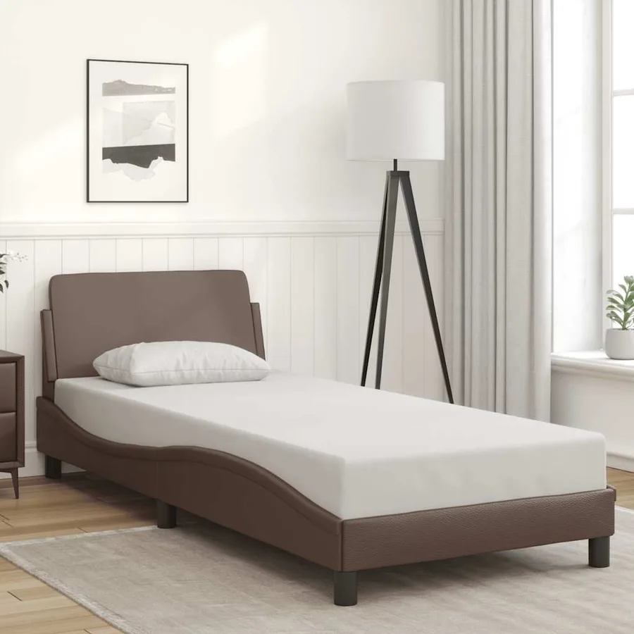 Cadre de lit Dover marron 90x190 cm similicuir - 2