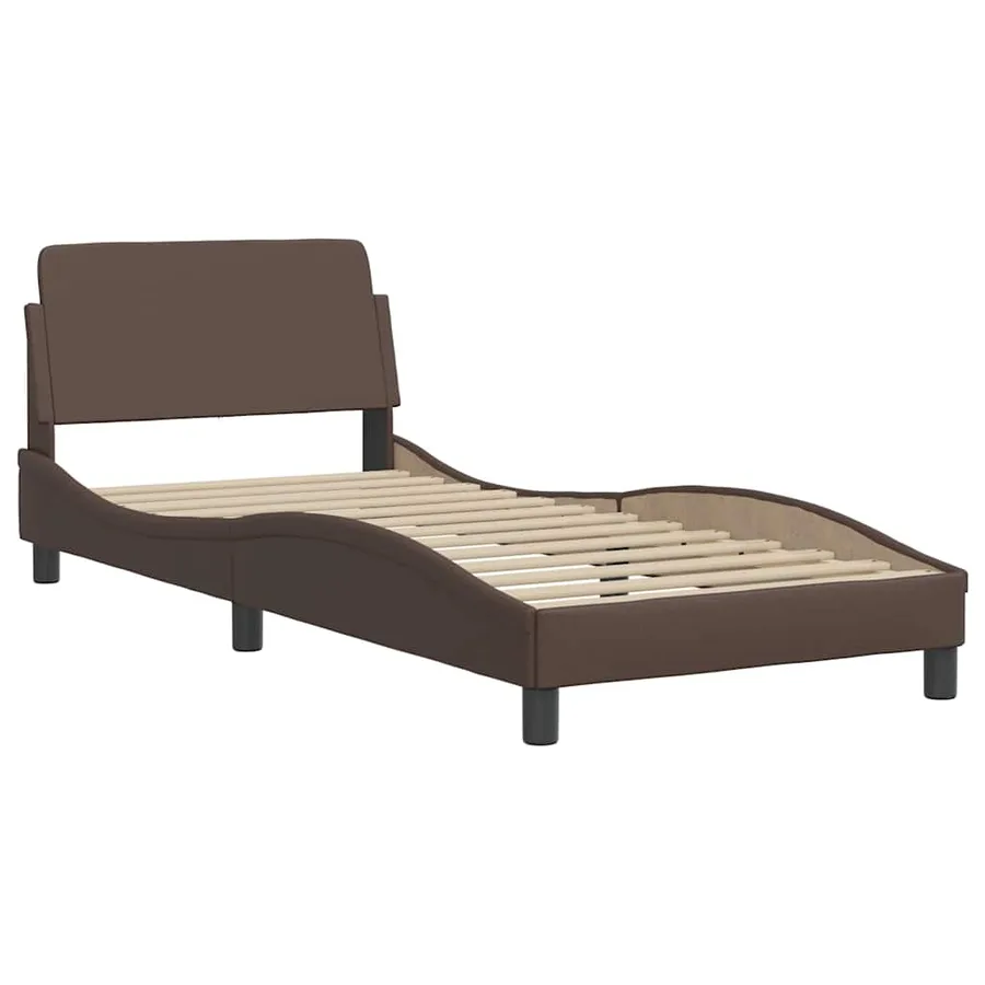 Cadre de lit Dover marron 90x190 cm similicuir - 3
