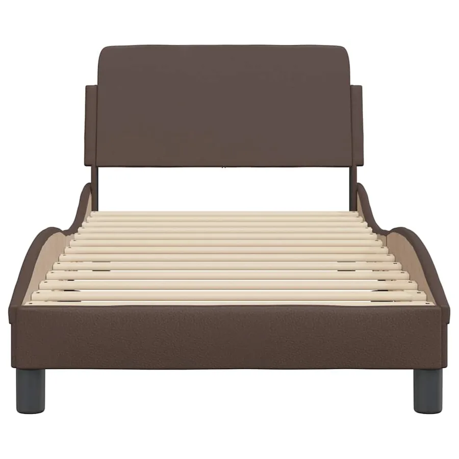 Cadre de lit Dover marron 90x190 cm similicuir - 4