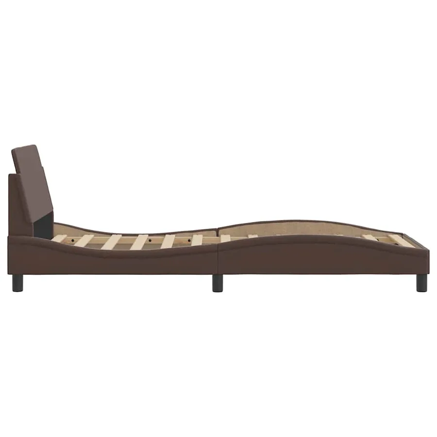 Cadre de lit Dover marron 90x190 cm similicuir - 5