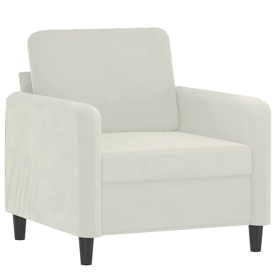 Fauteuil Crème 60 cm Velours - 2