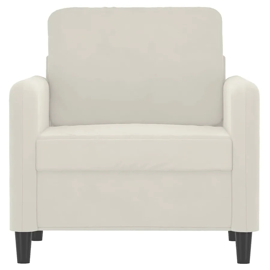 Fauteuil Crème 60 cm Velours - 3