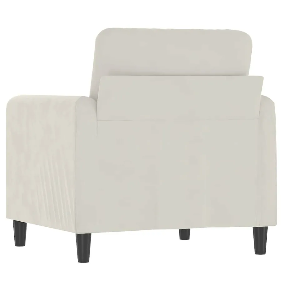 Fauteuil Crème 60 cm Velours - 5