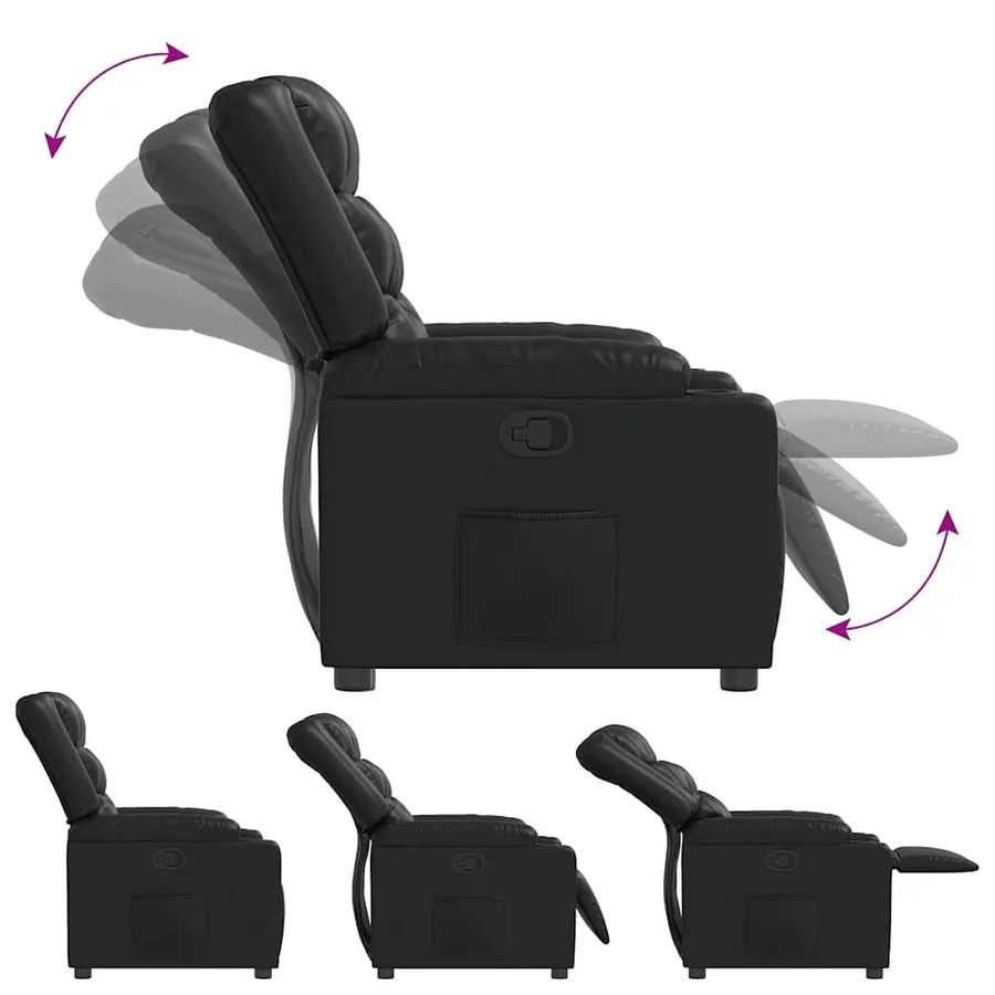 Fauteuil inclinable Noir Similicuir - 4