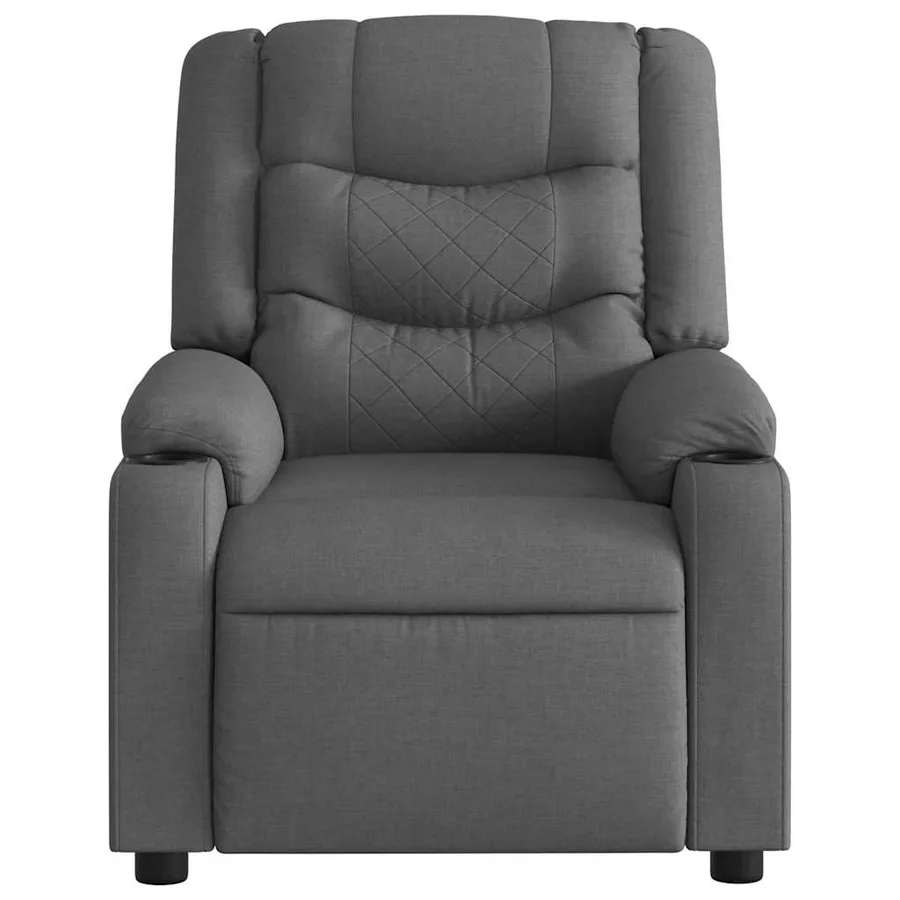 Fauteuil de massage inclinable Gris foncé Tissu - 7