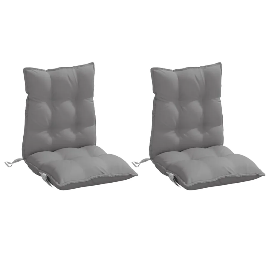 Coussins de chaise à dossier bas lot de 2 gris tissu oxford - 3