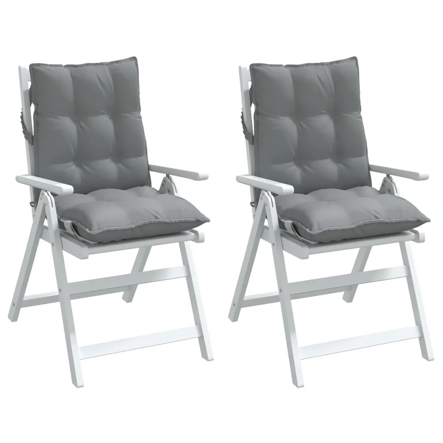 Coussins de chaise à dossier bas lot de 2 gris tissu oxford - 4