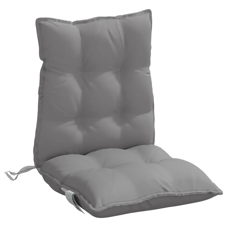 Coussins de chaise à dossier bas lot de 2 gris tissu oxford - 5